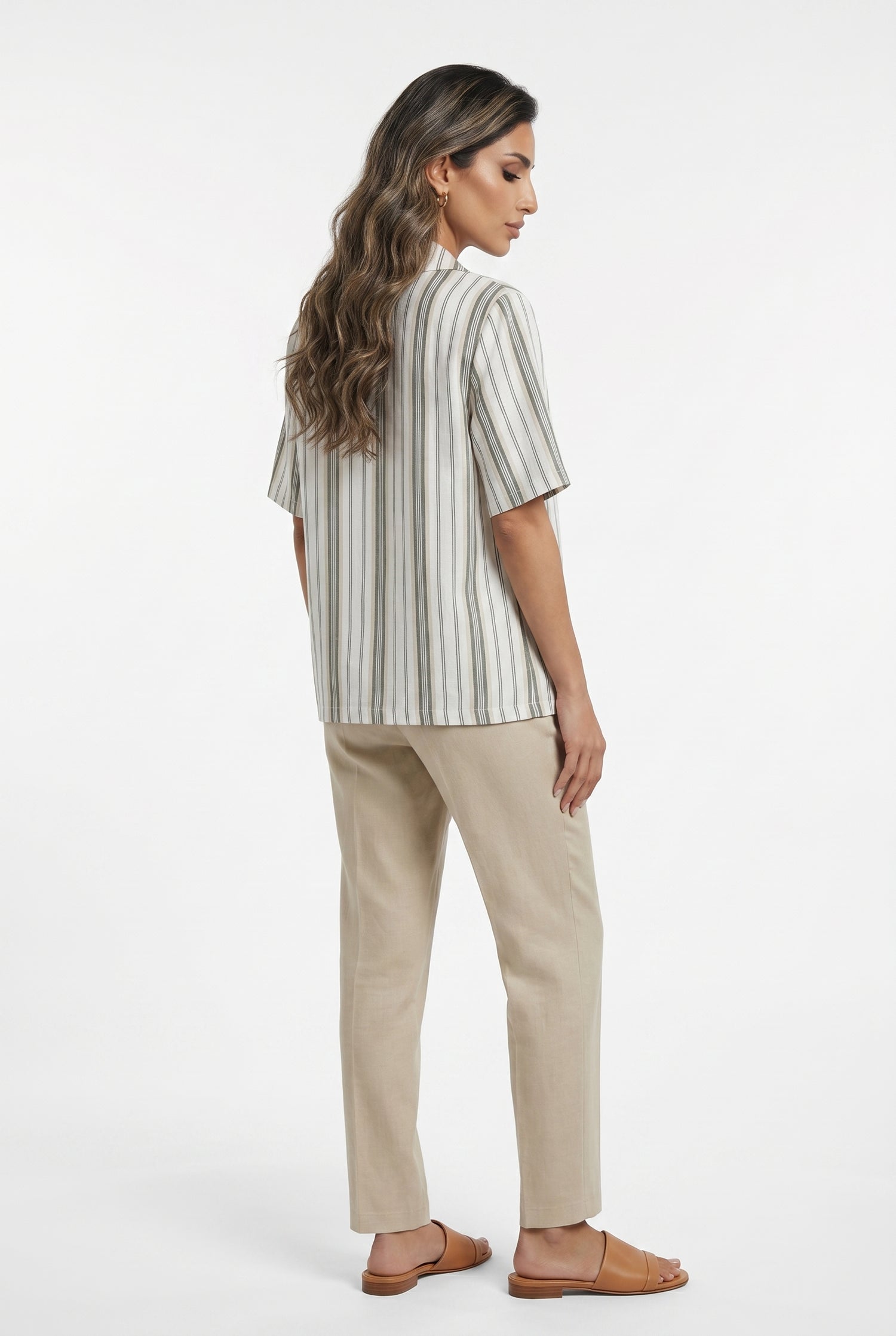Striped Linen Cotton Jacket TDM32125