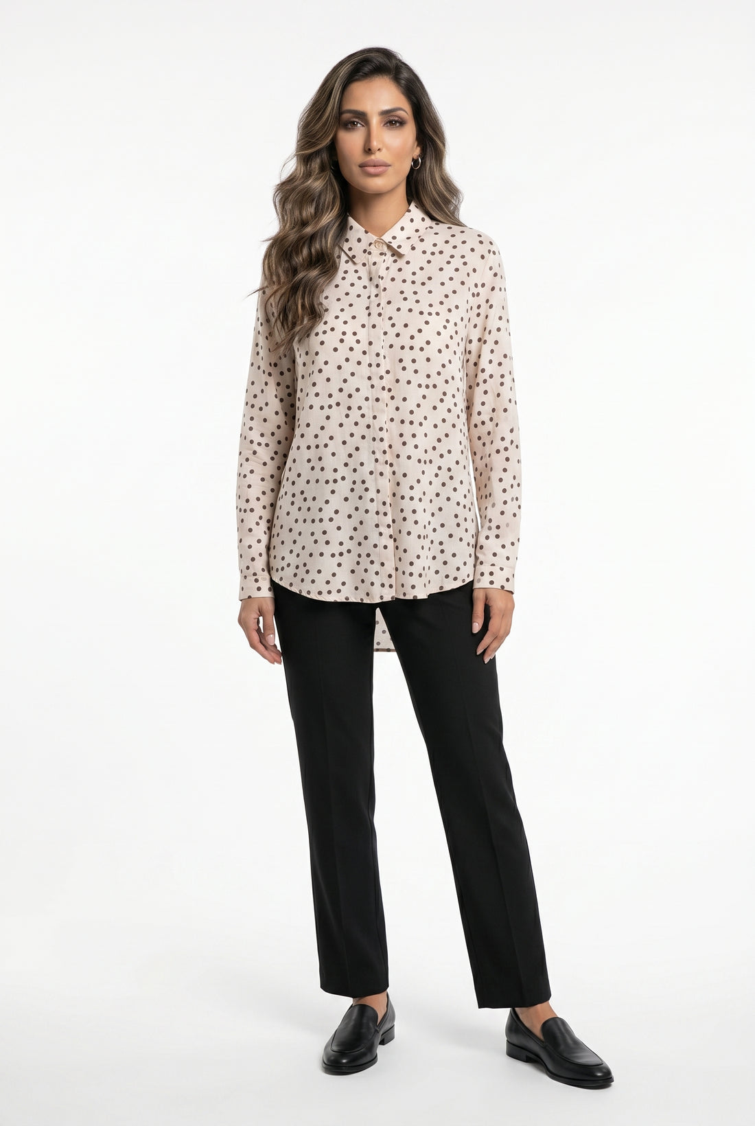 Polka Dot Print  Shirt TDM50320-74