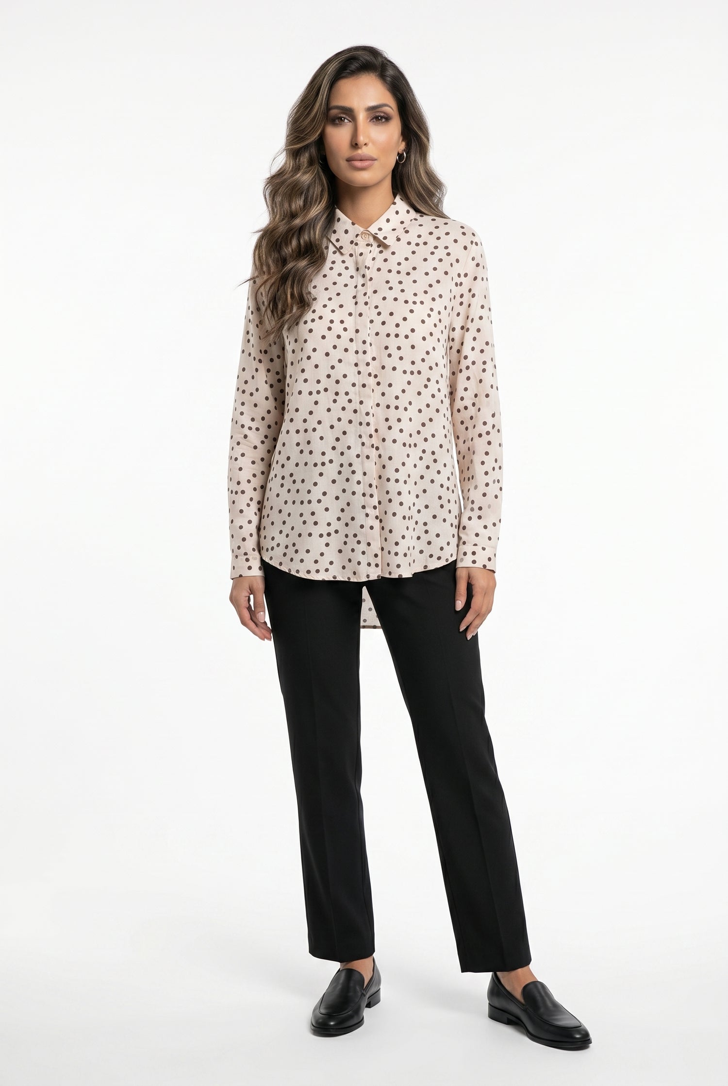Polka Dot Print  Shirt TDM50320-74