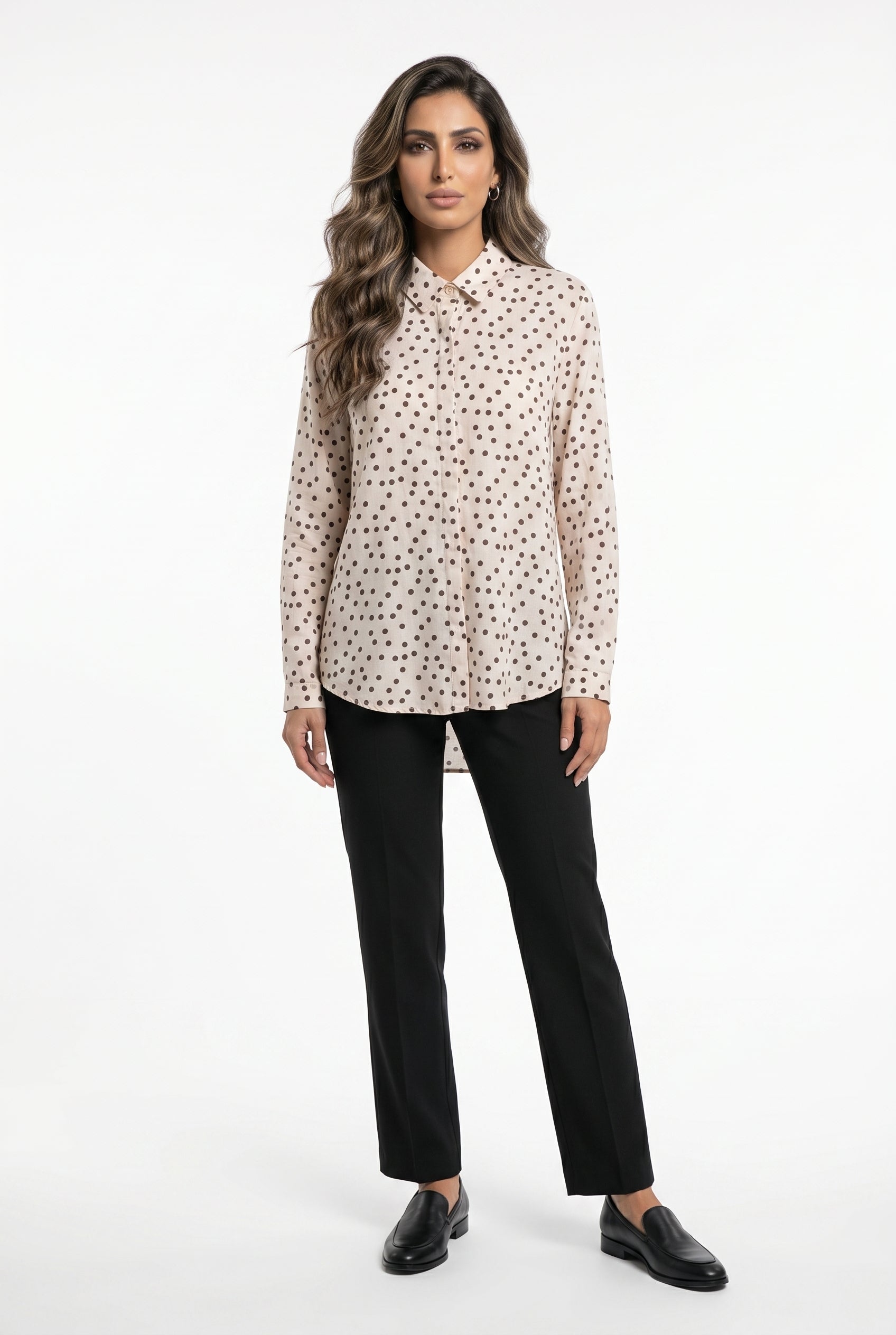 Polka Dot Print  Shirt TDM50320-74