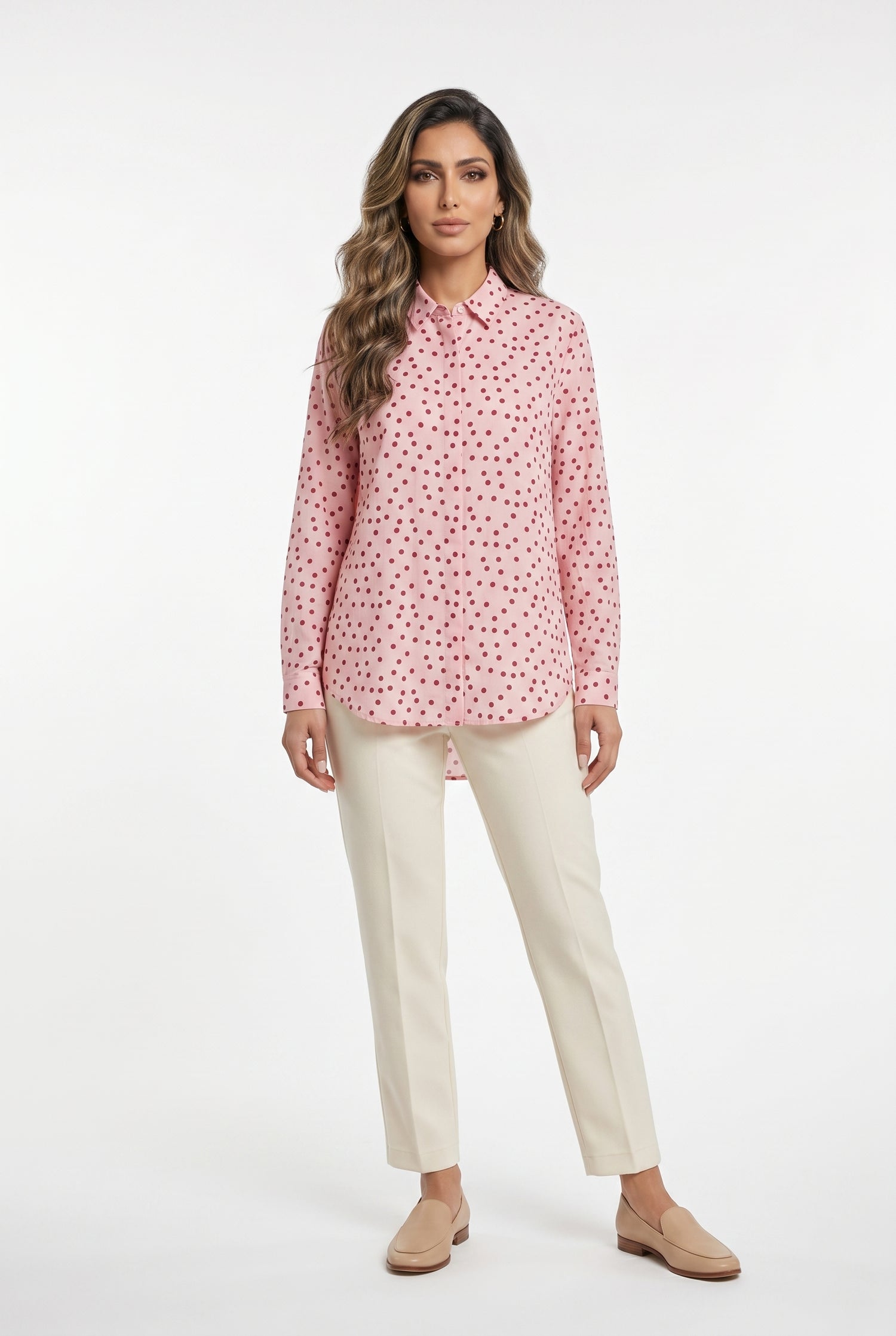 Polka Dot Print  Shirt TDM50320-74