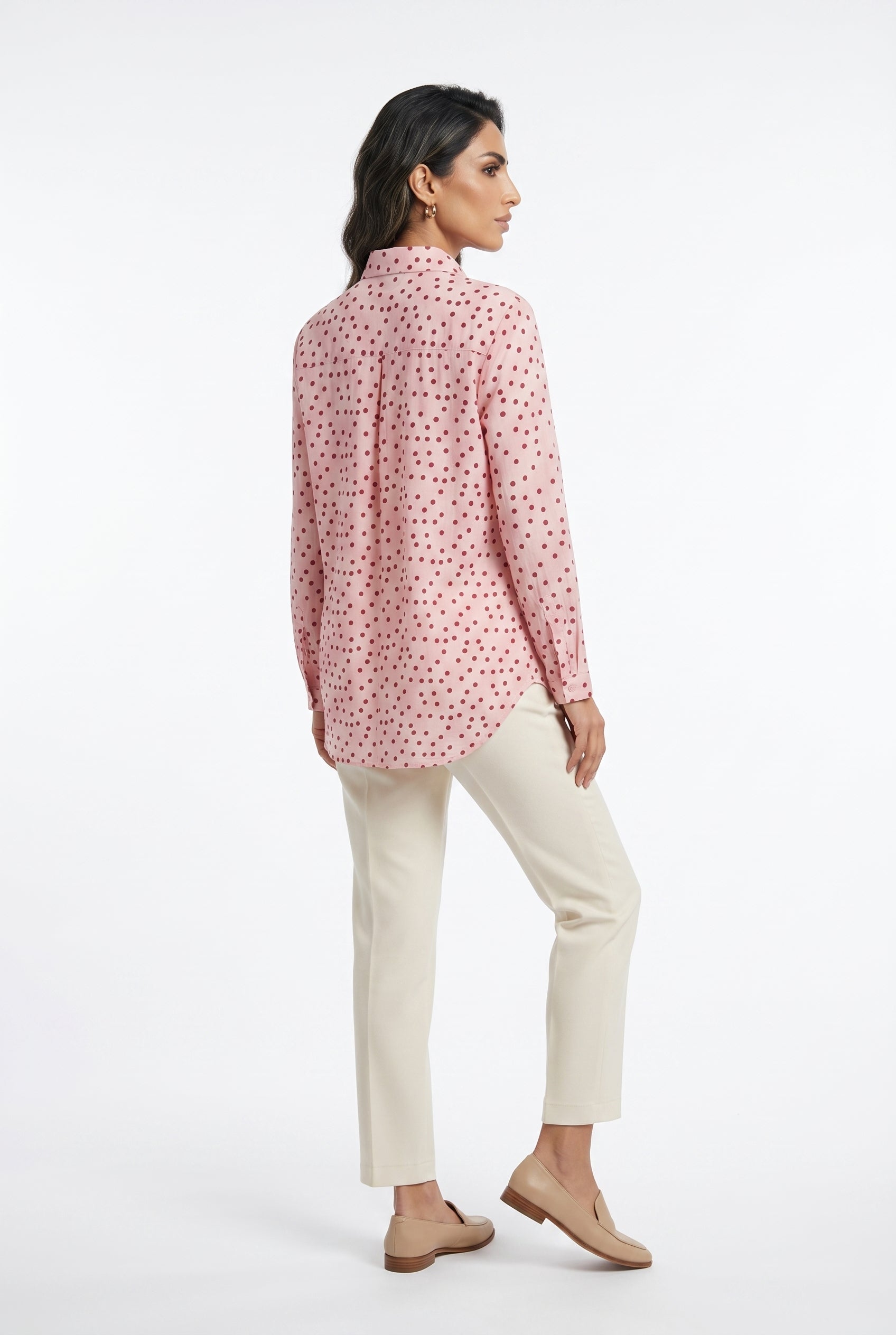 Polka Dot Print  Shirt TDM50320-74