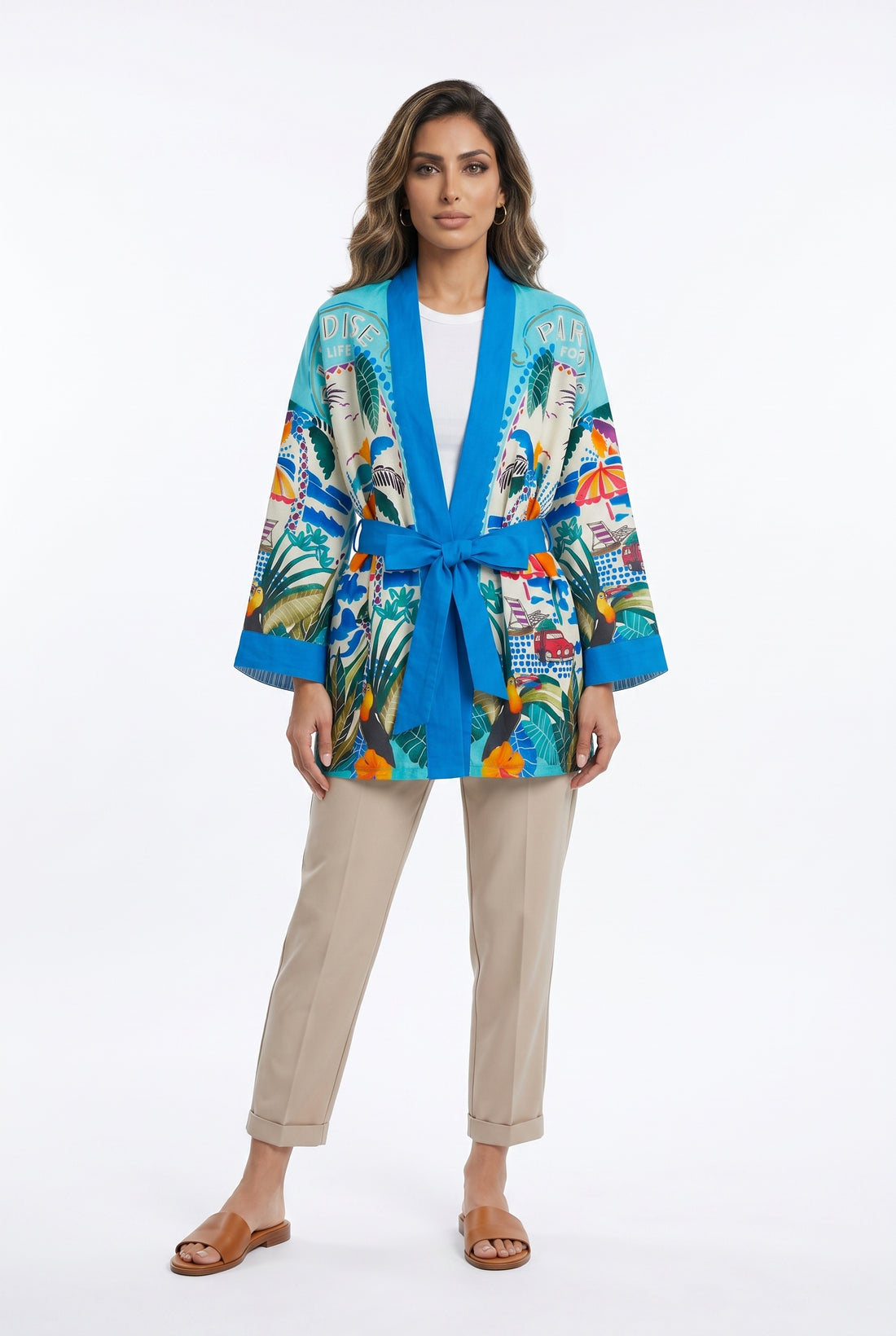 Paradise Printed Belted Kimono 67995