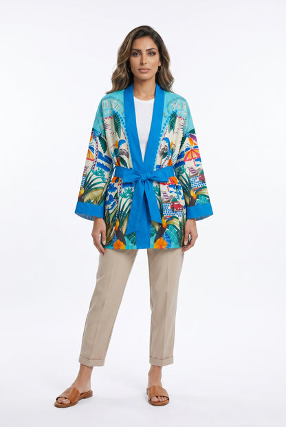 Paradise Printed Belted Kimono 67995