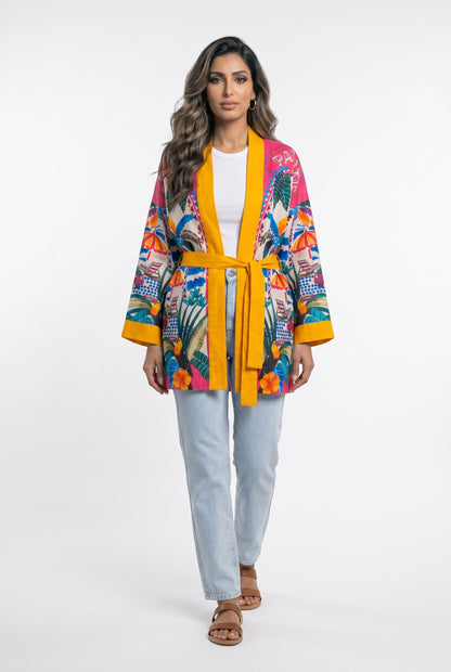 Paradise Printed Belted Kimono 67995
