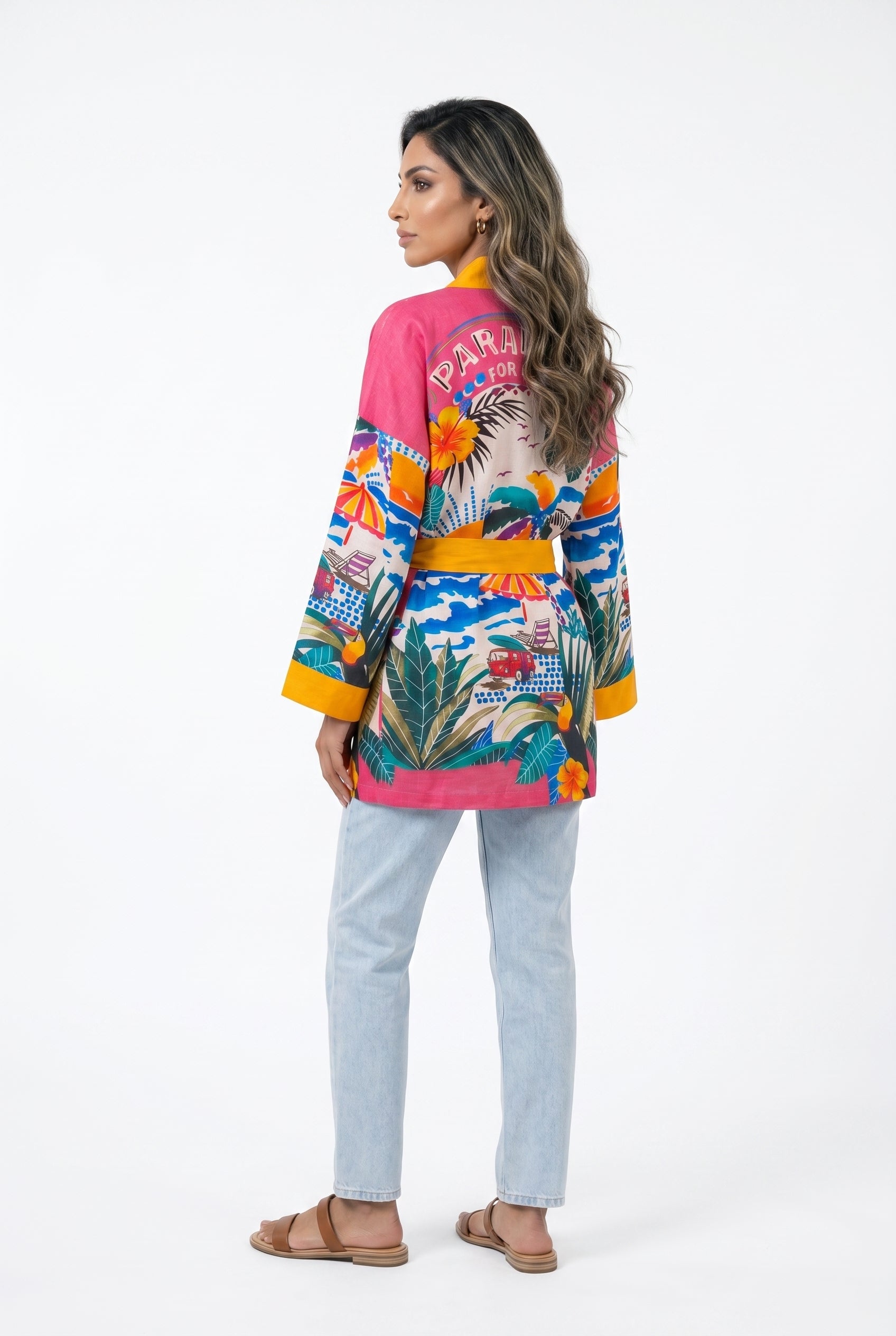 Paradise Printed Belted Kimono 67995