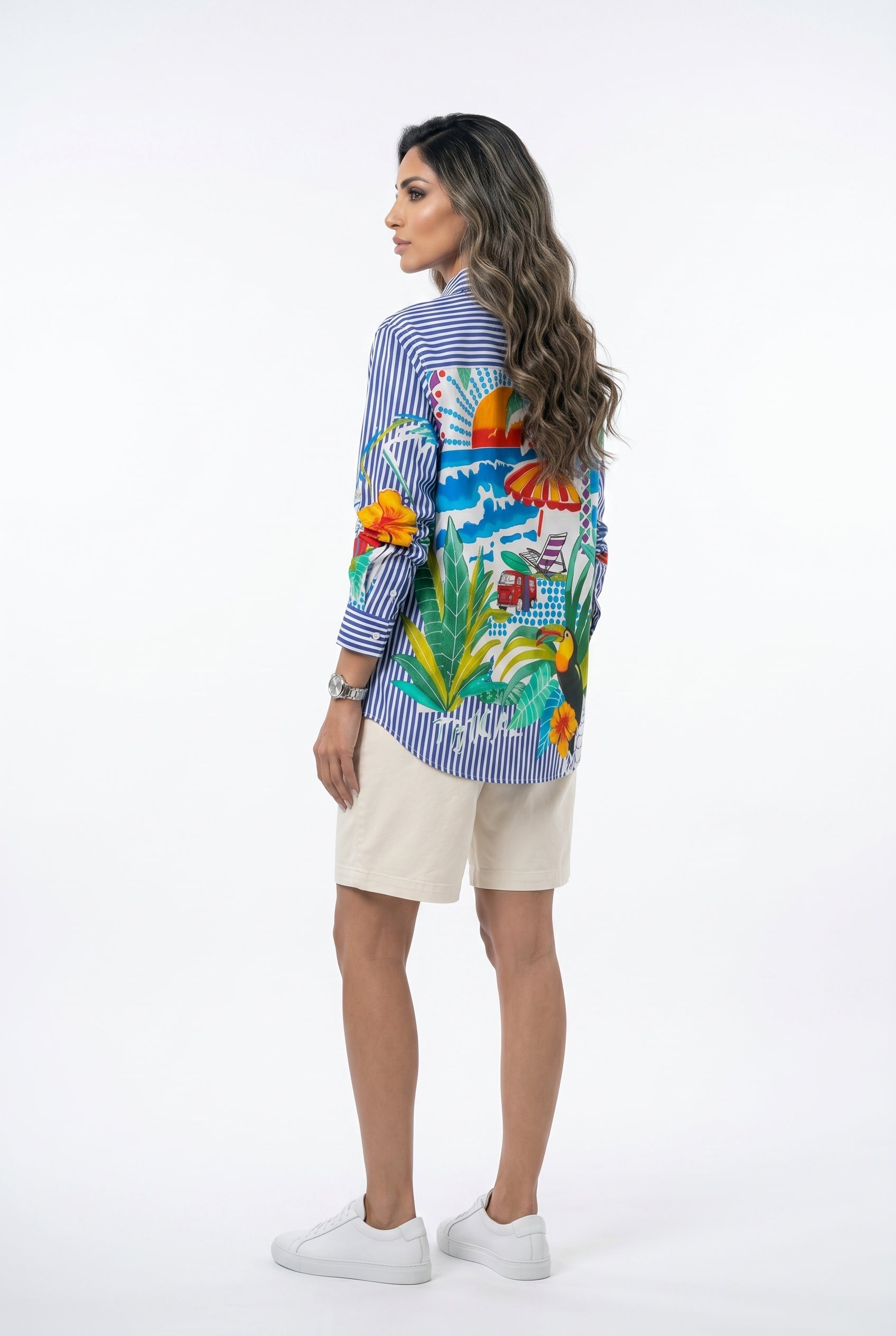 Stripes Printed Cotton Shirt 67987