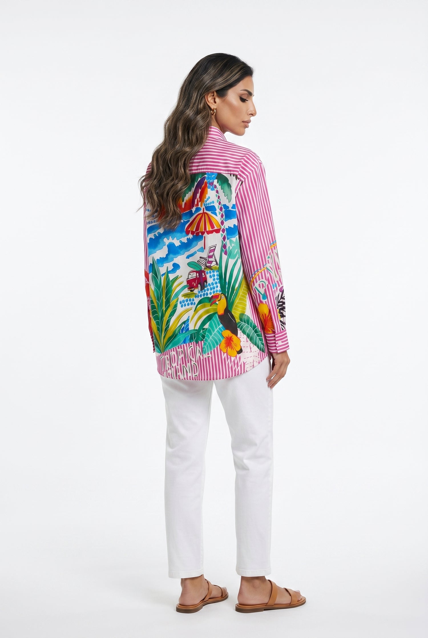 Stripes Printed Cotton Shirt 67987