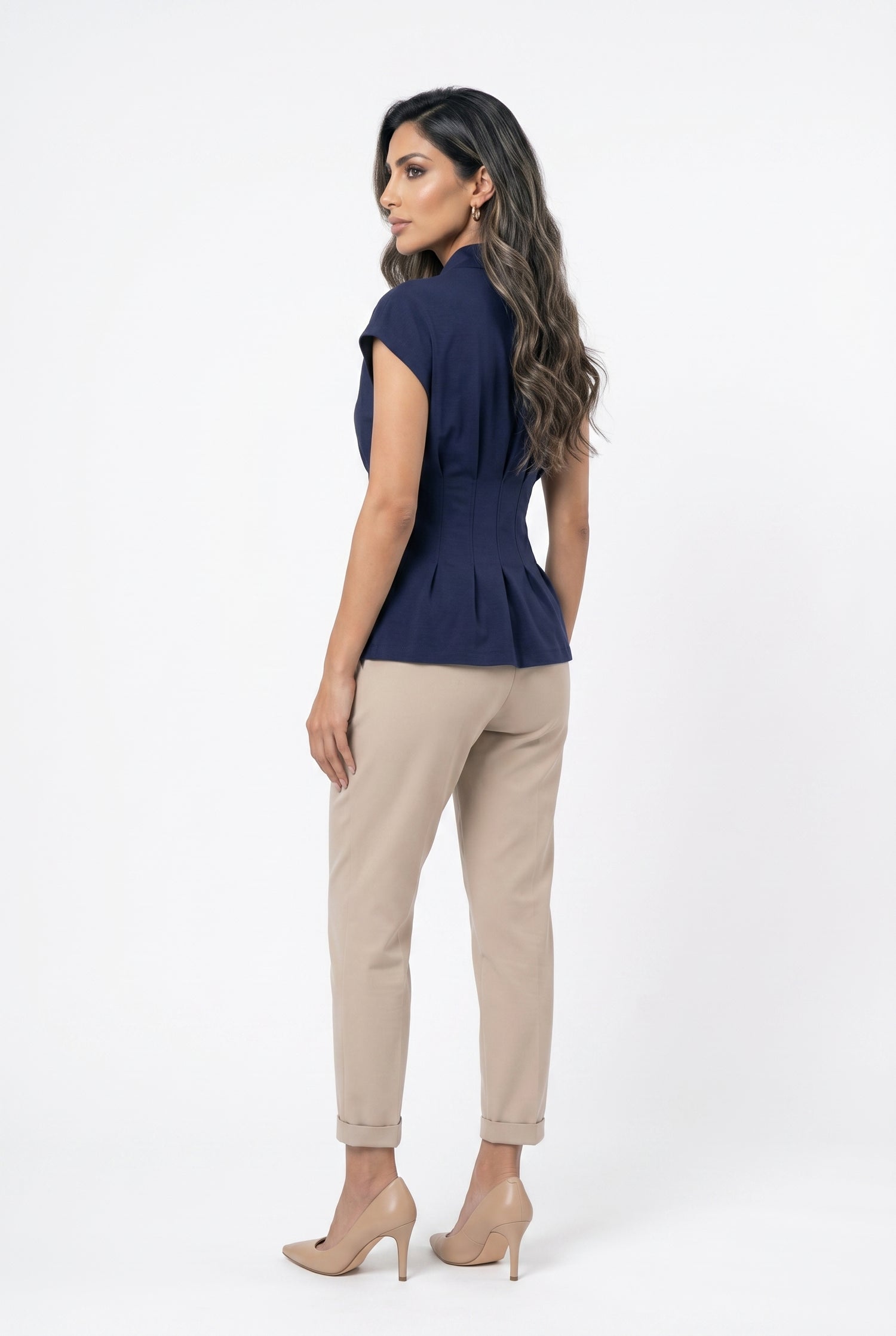 TTDM71725 Peplum Style Structured Top بلوزة بتصميم بيبلوم