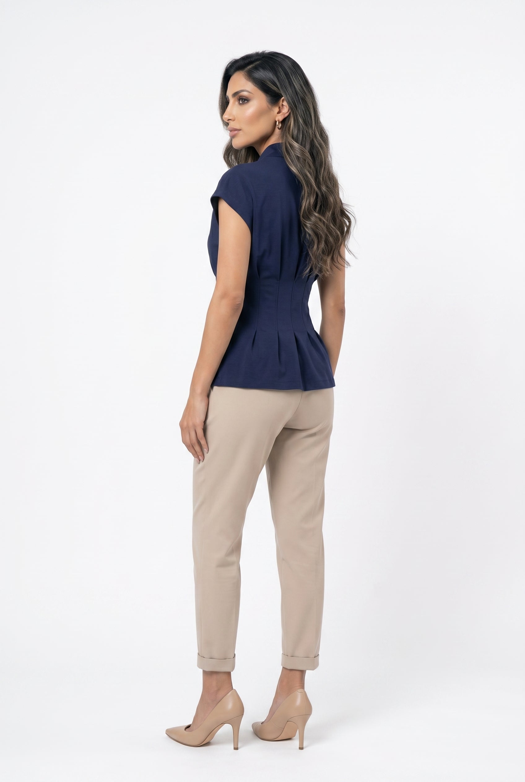 TTDM71725 Peplum Style Structured Top بلوزة بتصميم بيبلوم