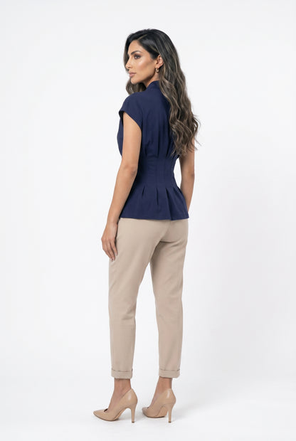 TTDM71725 Peplum Style Structured Top بلوزة بتصميم بيبلوم
