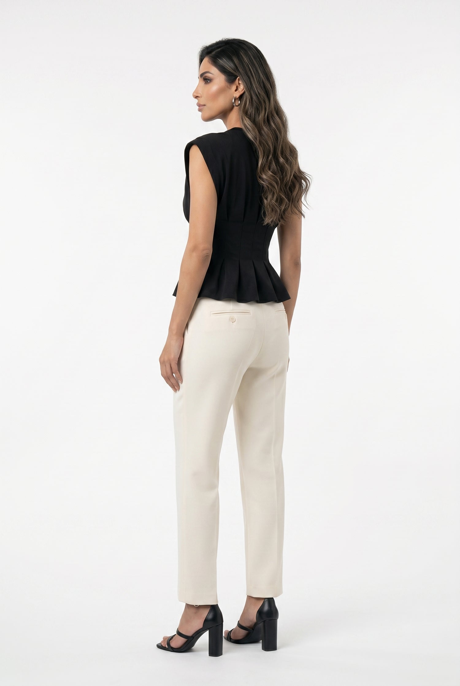 TTDM71725 Peplum Style Structured Top بلوزة بتصميم بيبلوم