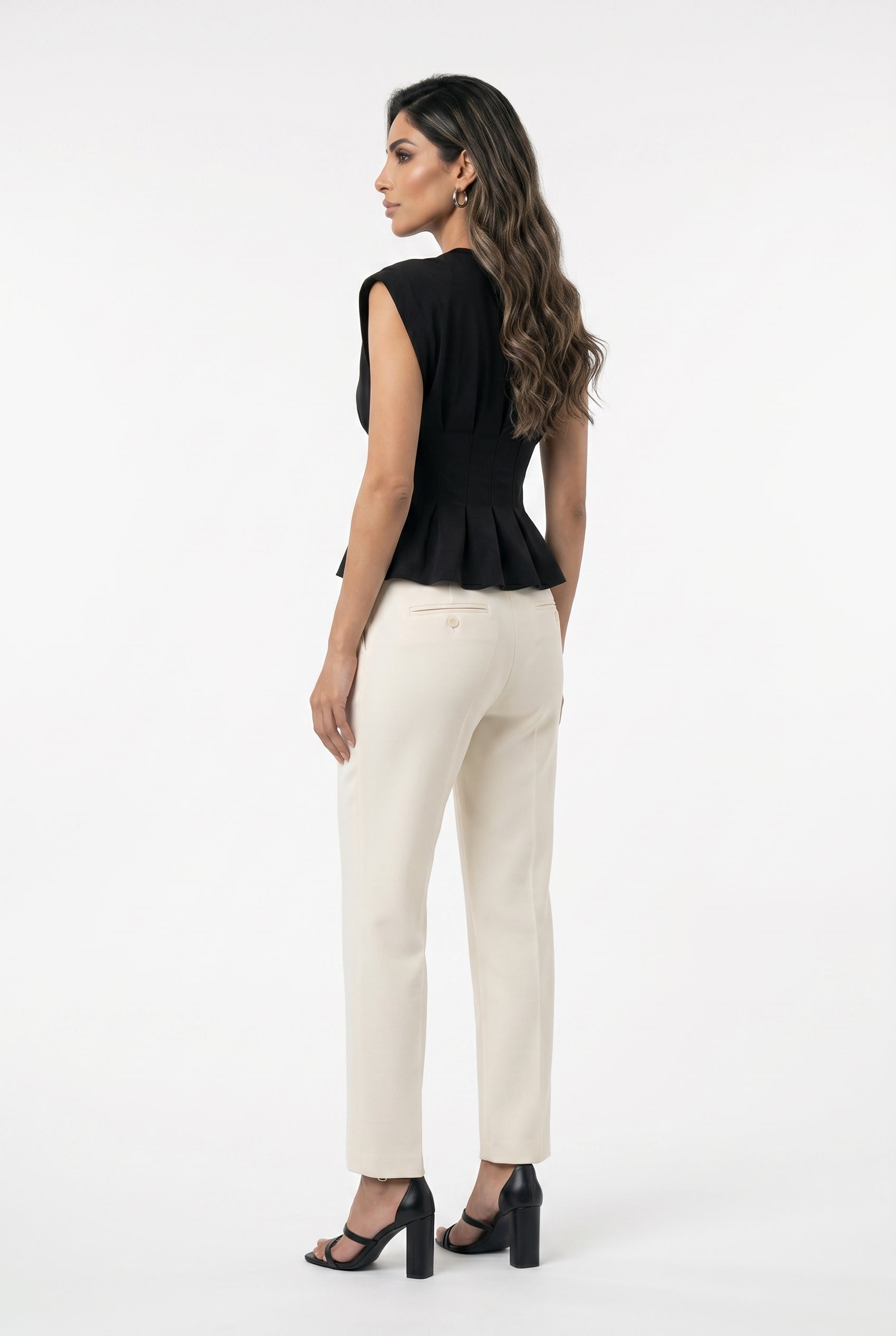 TTDM71725 Peplum Style Structured Top بلوزة بتصميم بيبلوم