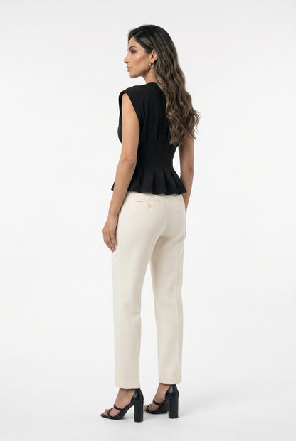 TTDM71725 Peplum Style Structured Top بلوزة بتصميم بيبلوم