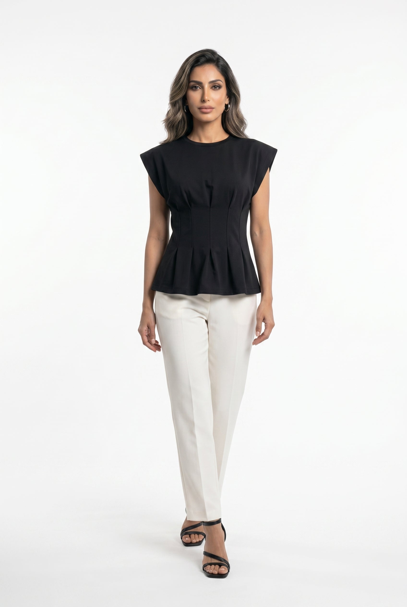 TTDM71725 Peplum Style Structured Top بلوزة بتصميم بيبلوم