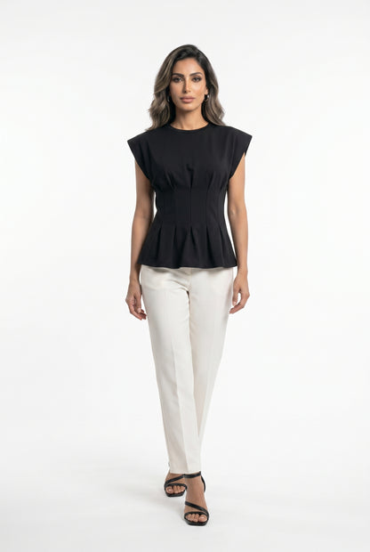 TTDM71725 Peplum Style Structured Top بلوزة بتصميم بيبلوم