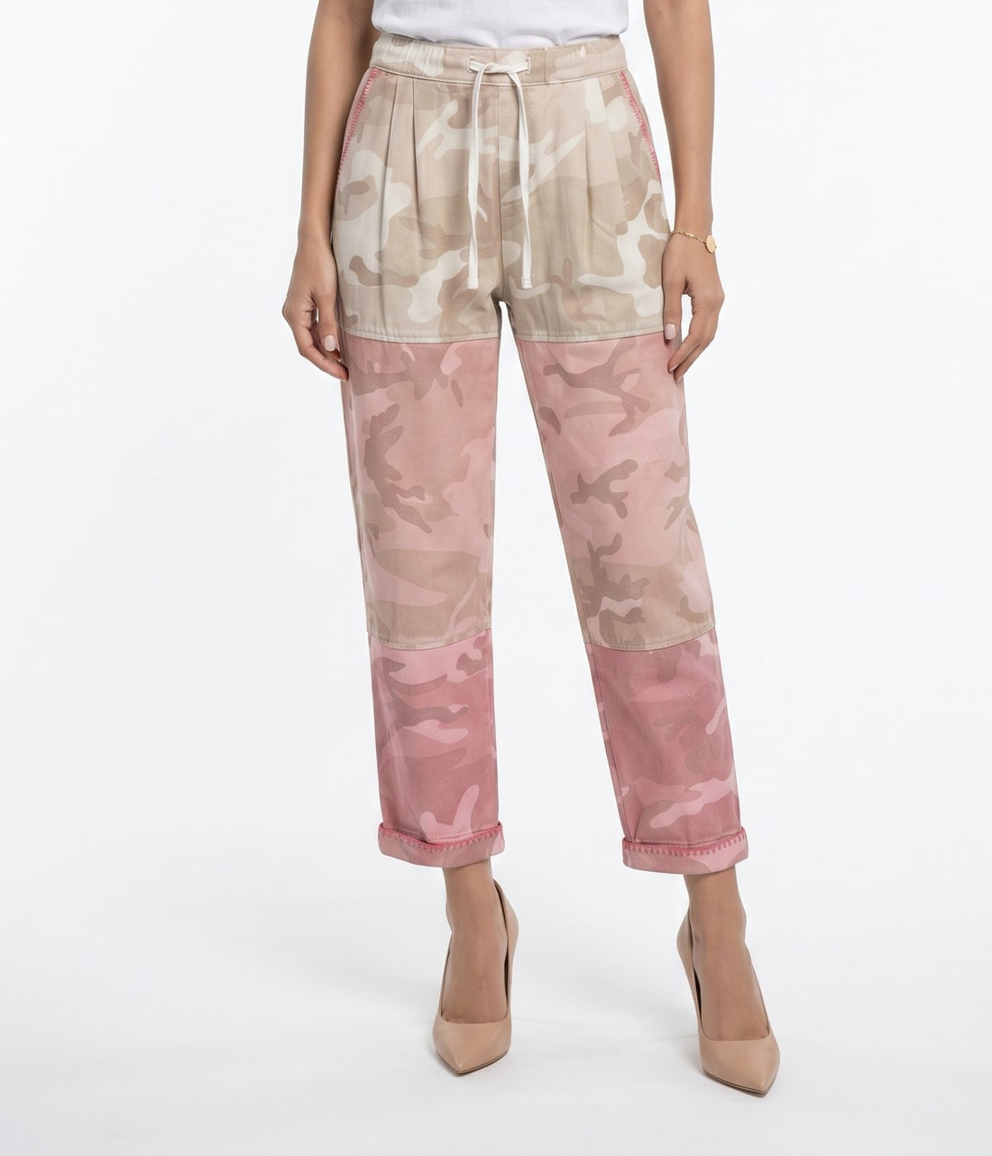 Angele Multi-Tone Camouflage Patterned Pants بنطال بنقشة تمويه متعددة الألوان