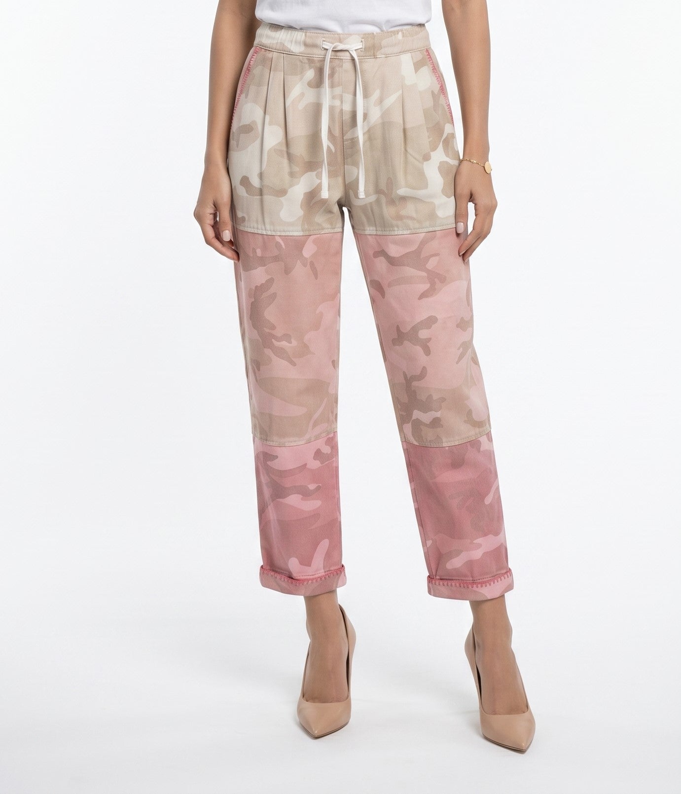 Angele Multi-Tone Camouflage Patterned Pants بنطال بنقشة تمويه متعددة الألوان