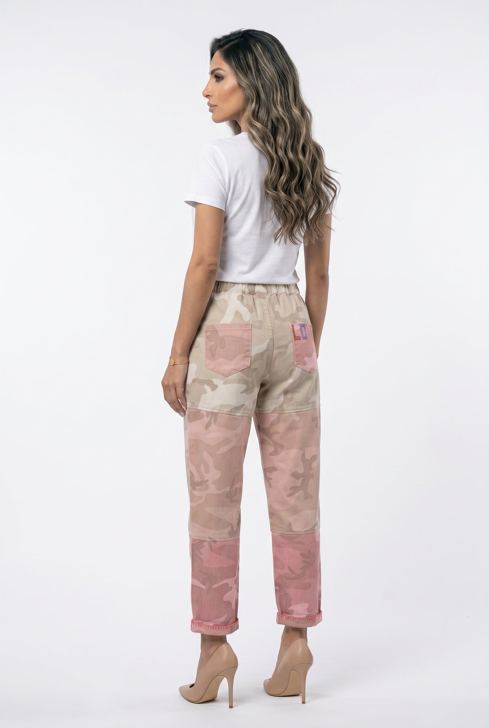 Angele Multi-Tone Camouflage Patterned Pants بنطال بنقشة تمويه متعددة الألوان