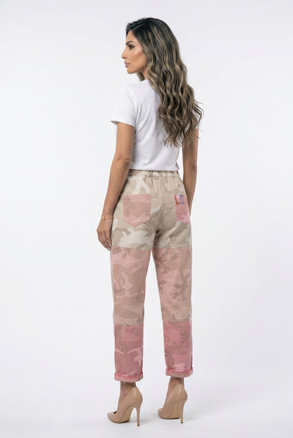 Angele Multi-Tone Camouflage Patterned Pants بنطال بنقشة تمويه متعددة الألوان