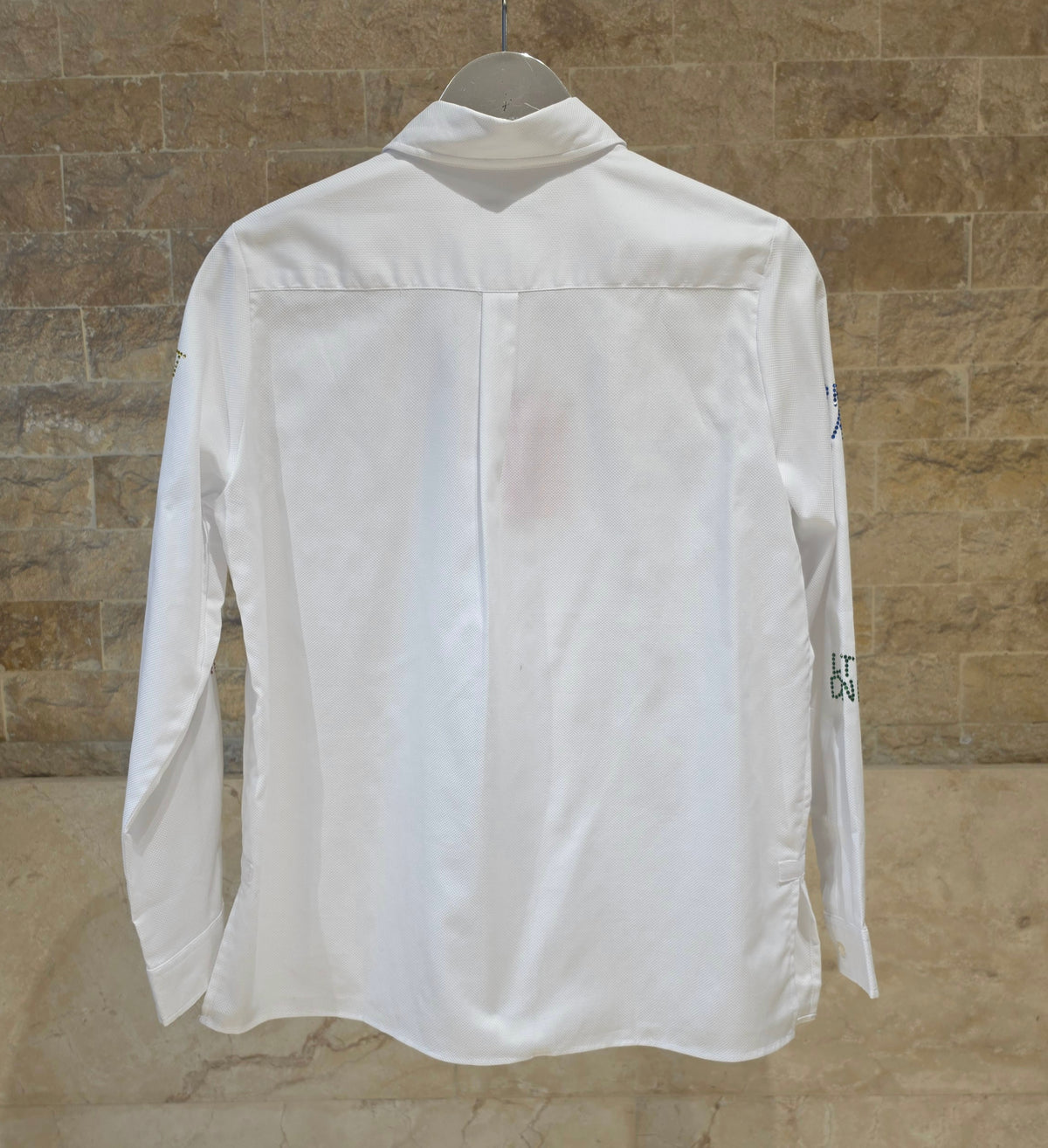 33733 White Herringbone Shirt with Rhinestones