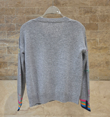 34125 Gray Words Sweater