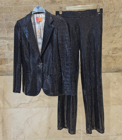Black Sequin Jacket and Trouser Set 33858/33859