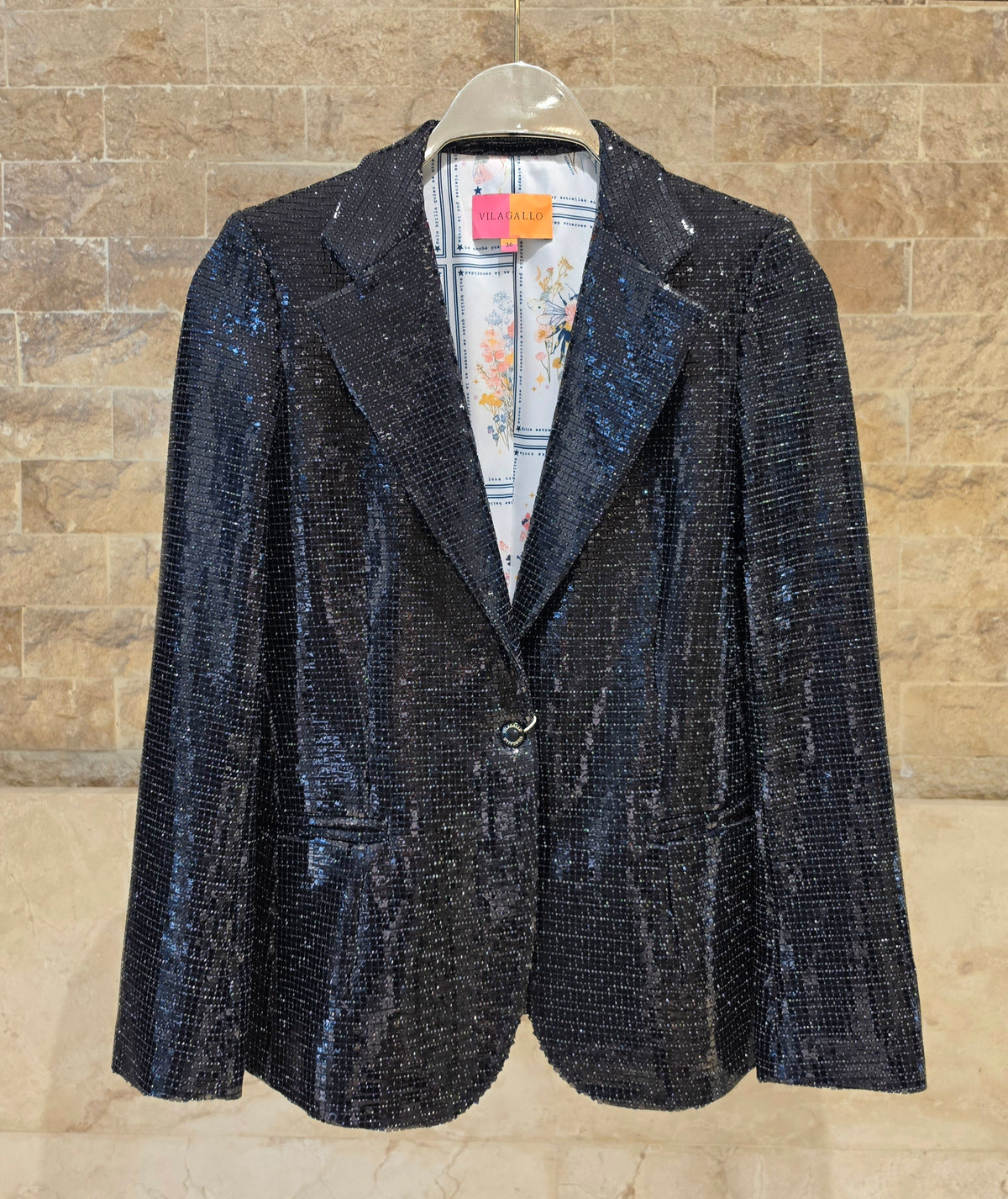 Black Sequin Jacket and Trouser Set 33858/33859