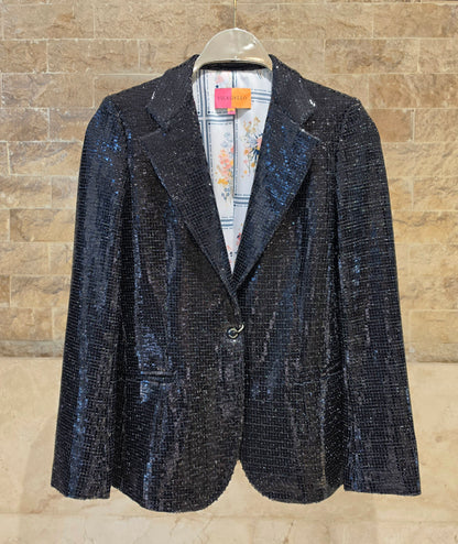 Black Sequin Jacket and Trouser Set 33858/33859