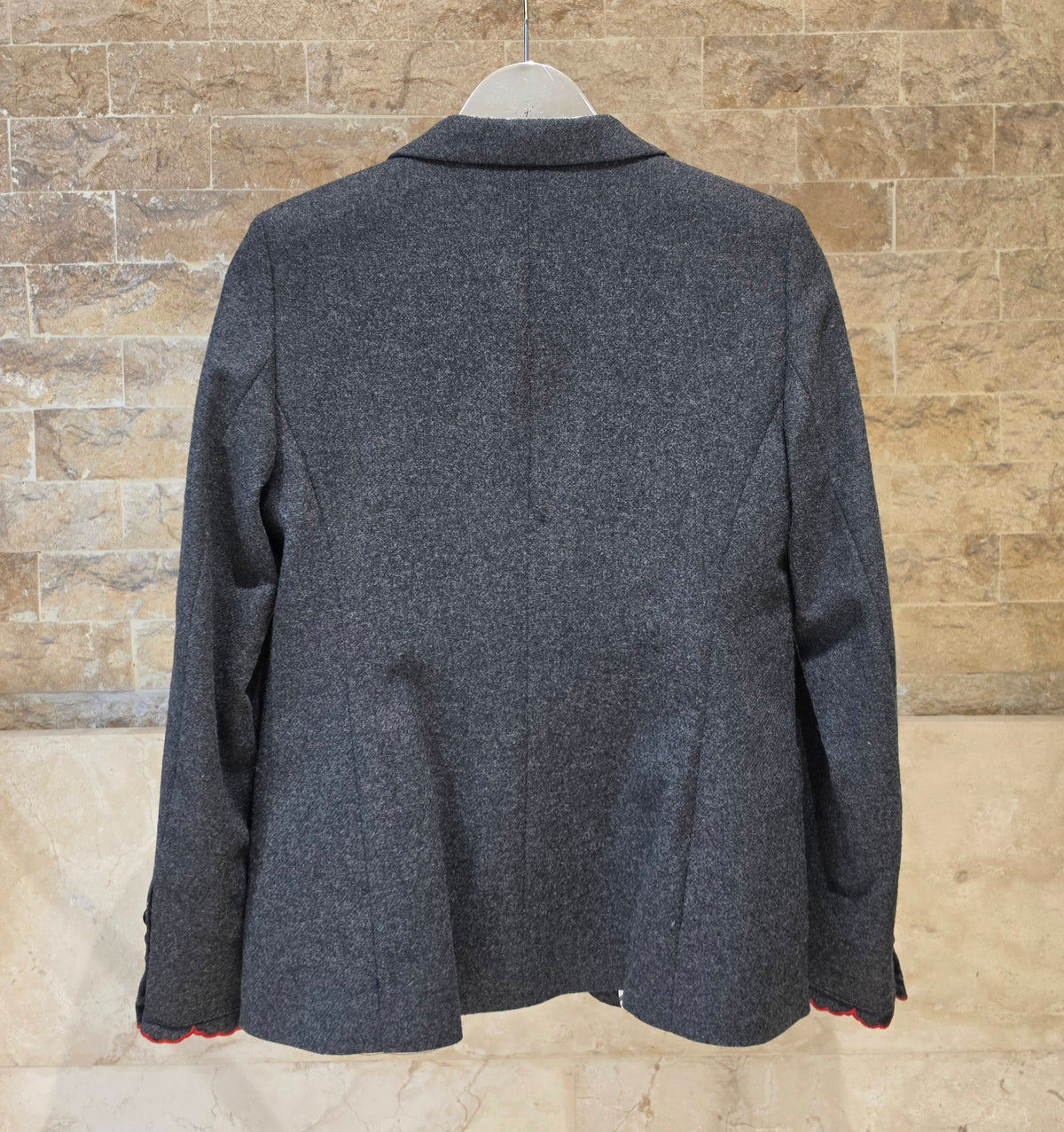 33741 Gray Tweed Hearts Jacket