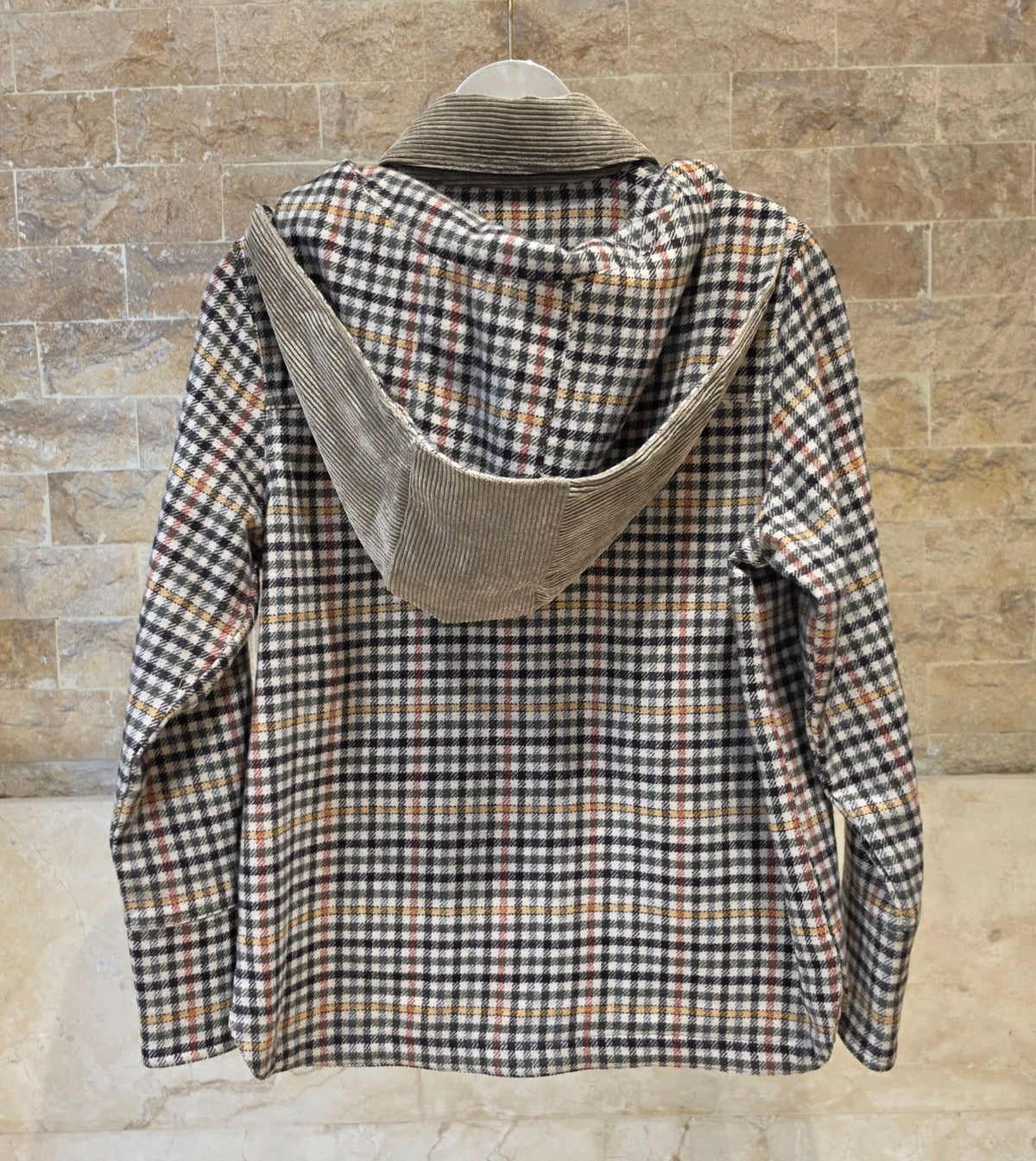 33817 Houndstooth Jacket Removable Hood