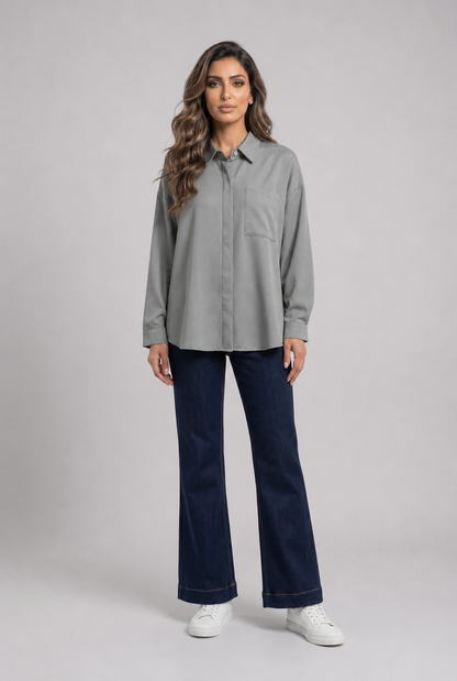 Oversized Pleated Back Shirt DB13890