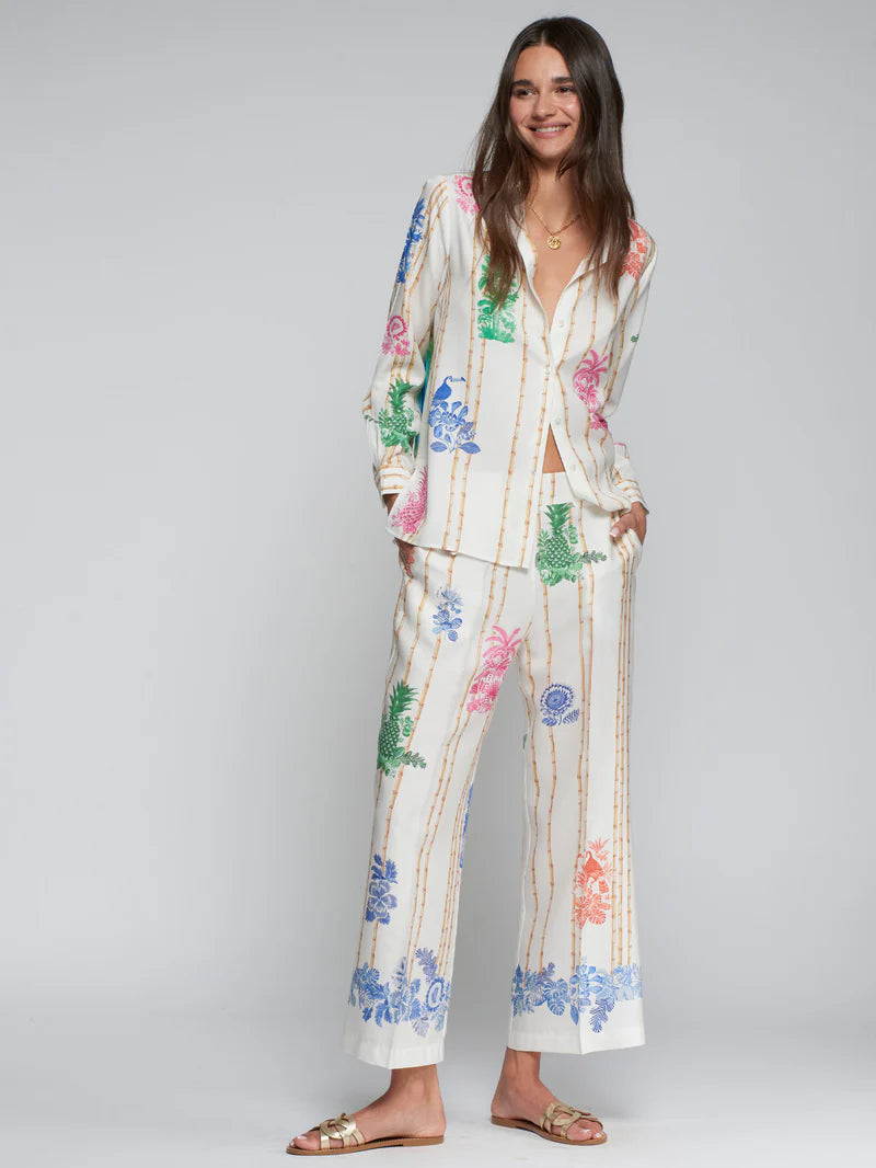 33652 Wide Leg Tropical Prints Pant