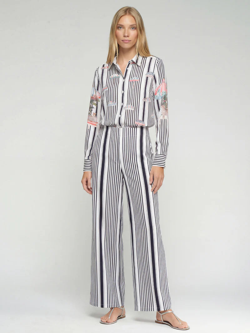 33650 Vertical Striped Pants - Brown Loft