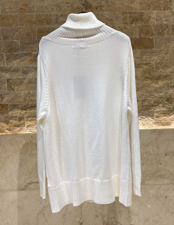 23662 Collo Oversized Sweater Top بلوزة صوفية واسعة