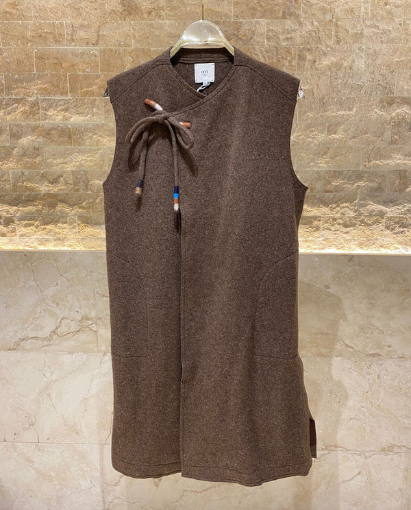 24W-2082 Overlap Wool Vest سترة من الصوف المتداخل