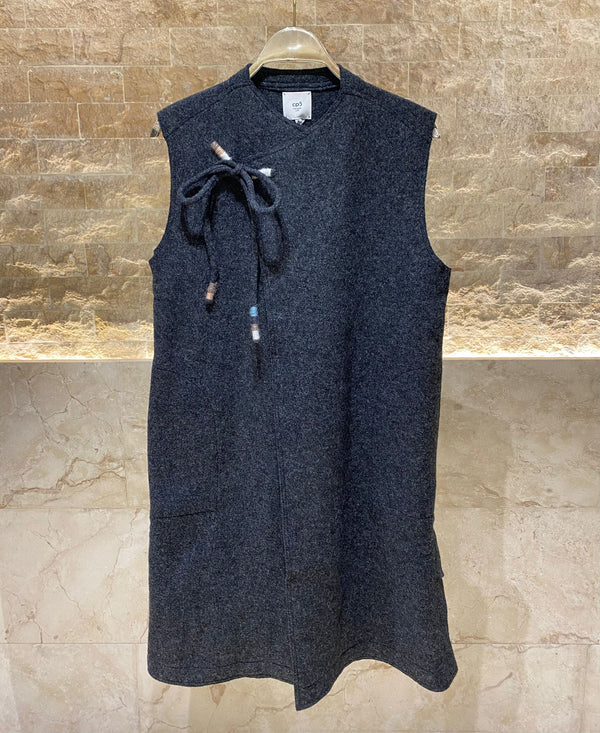 24W-2082 Overlap Wool Vest سترة من الصوف المتداخل