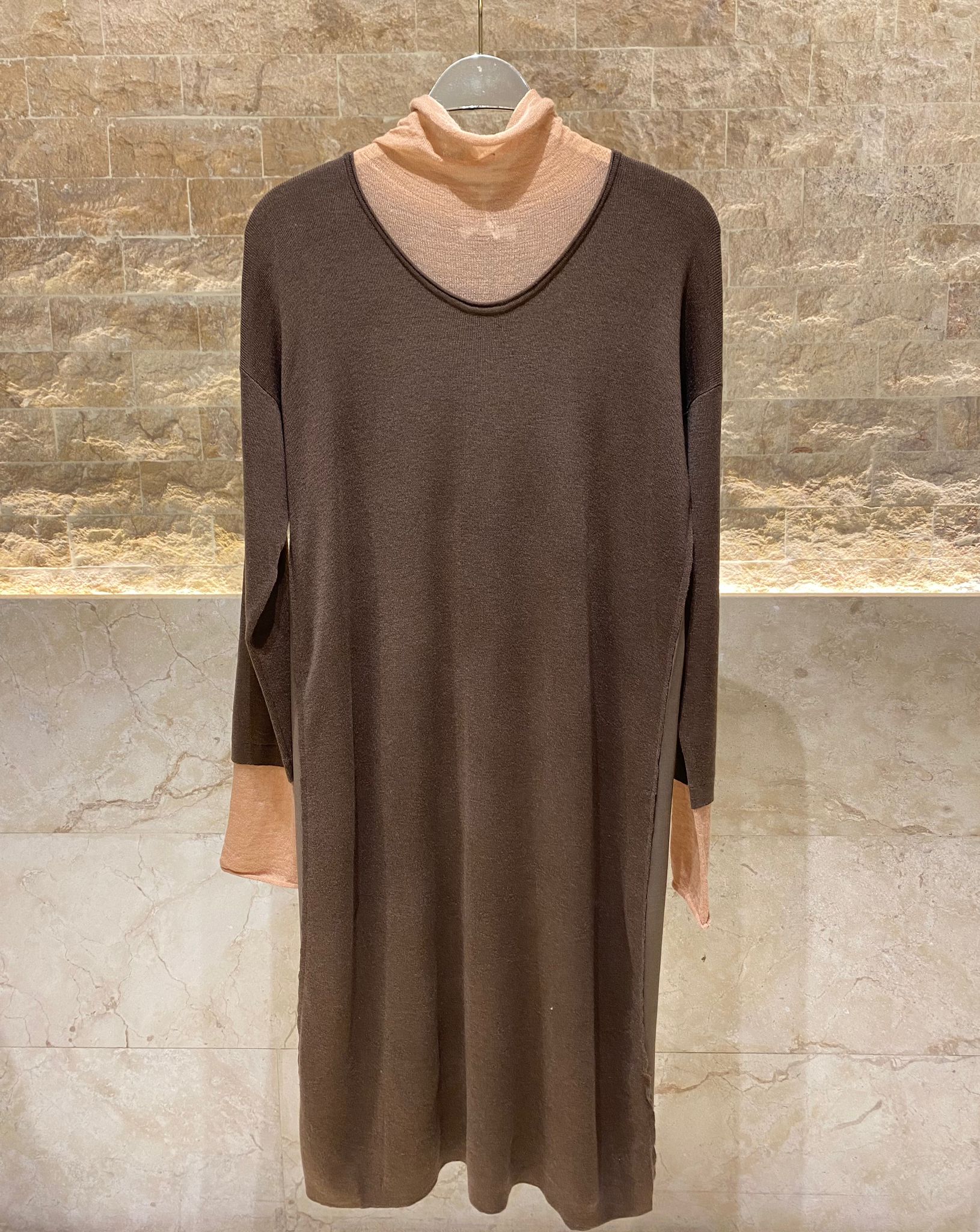 Knit Long Dress - 24W-3023 - Brown Loft