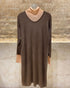 Knit Long Dress - 24W-3023 - Brown Loft