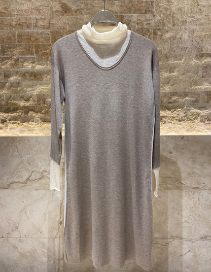 Knit Long Dress - 24W-3023 - Brown Loft