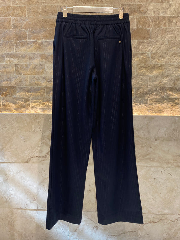 2502005/4001 Pinstripe Bomber Jacket and Straight Cut Pants جاكيت بومبر مخطط وبنطلون بقصّة مستقيمة