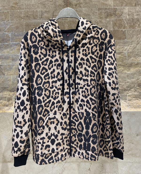 255176121 Set  Leopard Print Oversized Jacket and Pants جاكيت وبنطال واسعان بنقشة جلد النمر