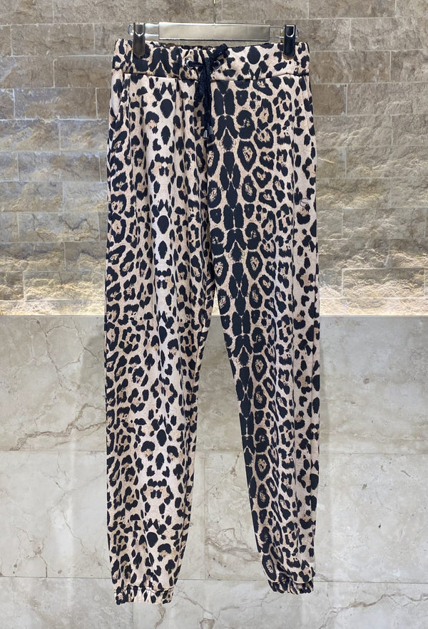 255176121 Set  Leopard Print Oversized Jacket and Pants جاكيت وبنطال واسعان بنقشة جلد النمر