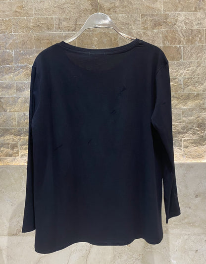 255239999 Embellished Oversized Top - Brown Loft