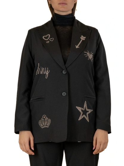 255849999 Rhinestone Embellished Oversized Jacket - Brown Loft