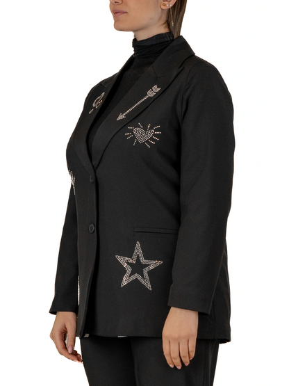 255849999 Rhinestone Embellished Oversized Jacket - Brown Loft