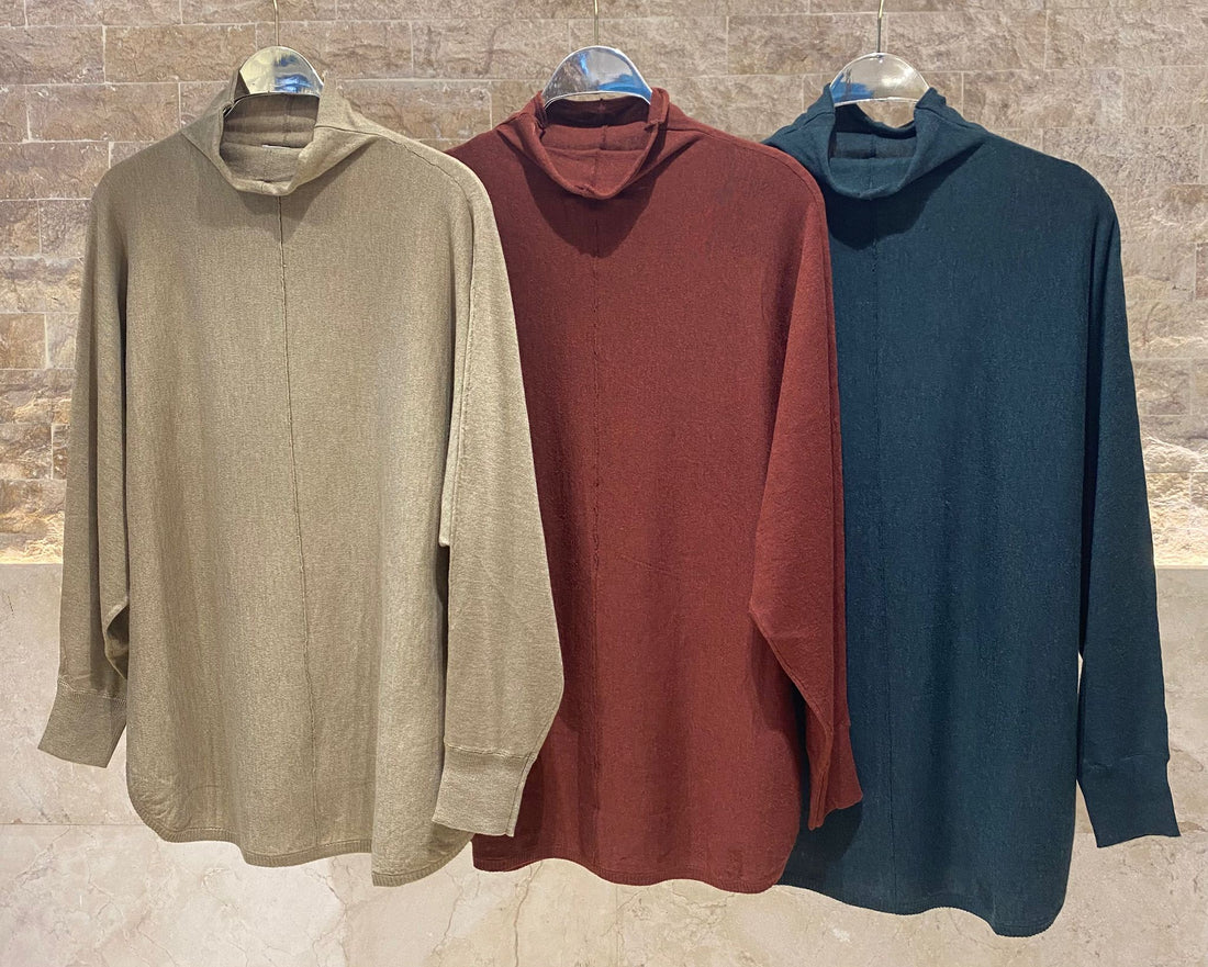 25AW-1003  Oversized Sweater Knit Top بلوزة محبوكة كبيرة الحجم