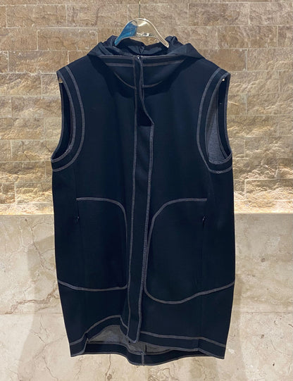 25AW-2057 Loose Hooded Long Vest