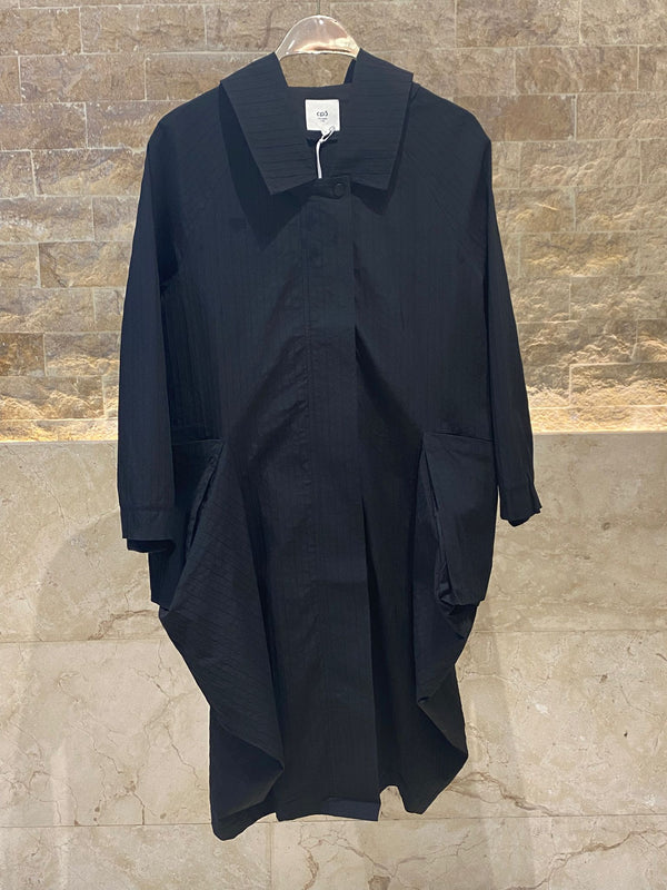 25AW-5066 معطف رسمي بغطاء رأس وسحاب وياقة