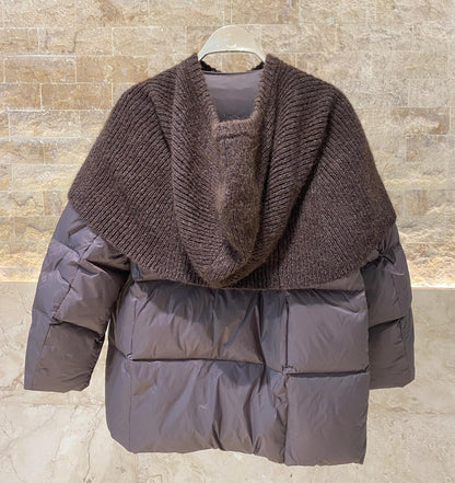 25AW-6107 Quilted Down Loose Jacket - Brown Loft